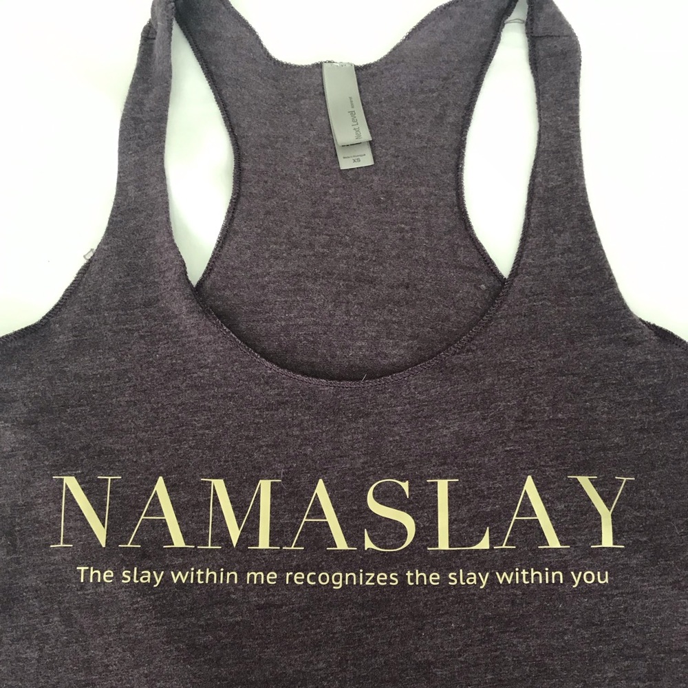 Cute yoga tank “Namaslay”